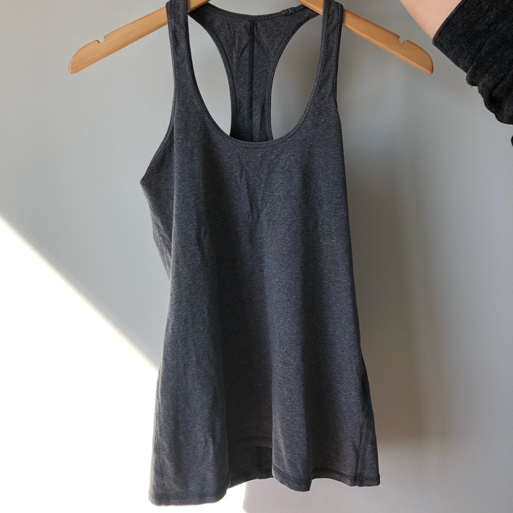 Lululemon ruched back tank top - grey - size 6